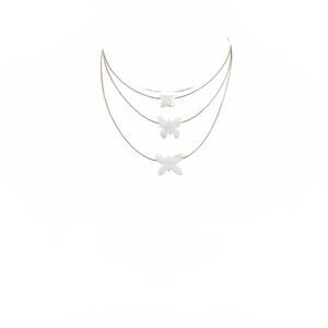 NEW KATIE & CO women's yara butterfly necklace in white